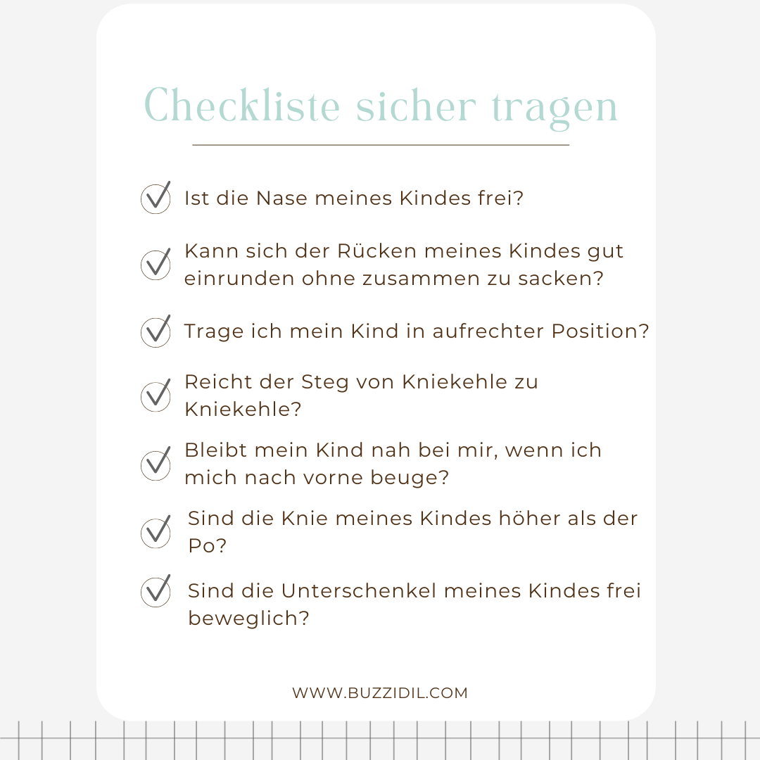 Checkliste sicheres Babytragen